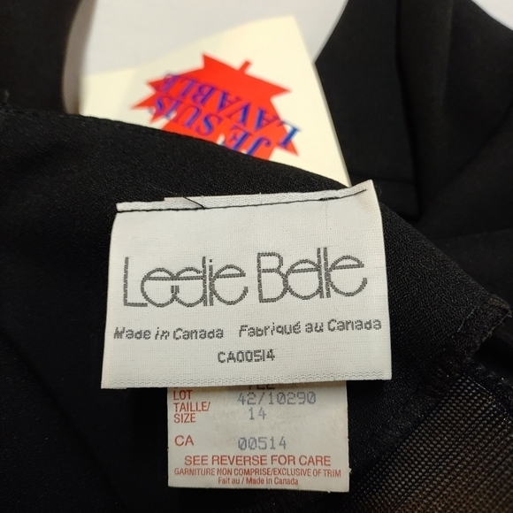 Leslie Belle Women's Black Longsleeve Dress Size 14 NWT - Picture 7 of 8